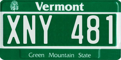 VT license plate XNY481