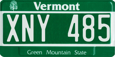 VT license plate XNY485