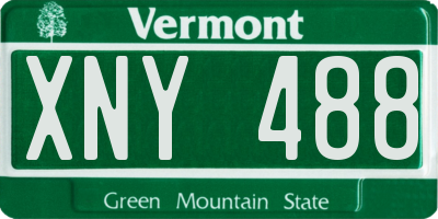 VT license plate XNY488