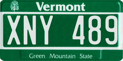 VT license plate XNY489