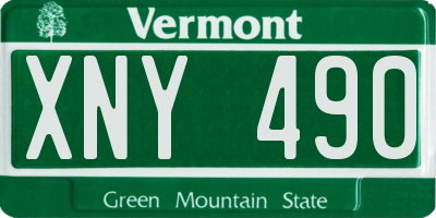 VT license plate XNY490