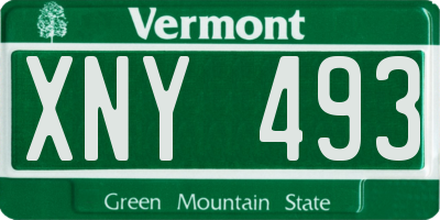 VT license plate XNY493
