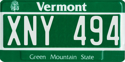 VT license plate XNY494