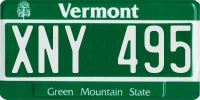 VT license plate XNY495