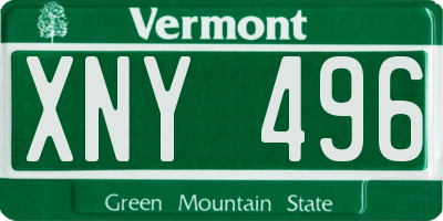 VT license plate XNY496