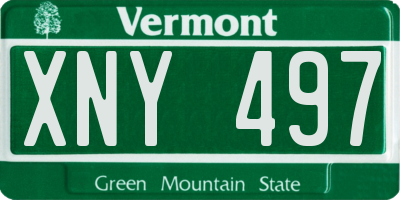 VT license plate XNY497