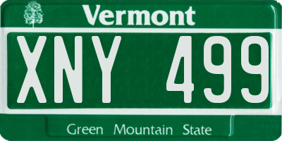 VT license plate XNY499