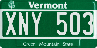 VT license plate XNY503