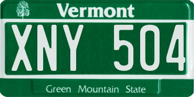 VT license plate XNY504