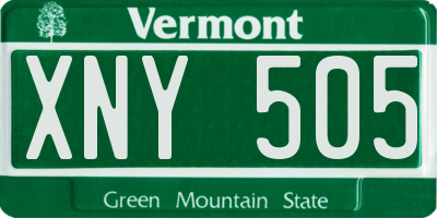 VT license plate XNY505