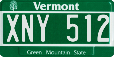 VT license plate XNY512