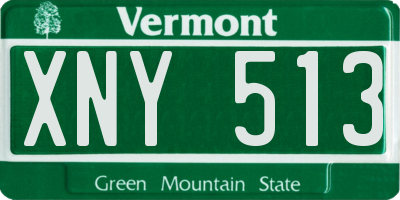 VT license plate XNY513