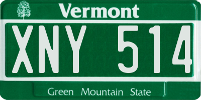 VT license plate XNY514