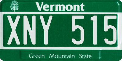 VT license plate XNY515