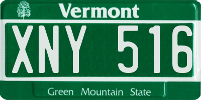 VT license plate XNY516