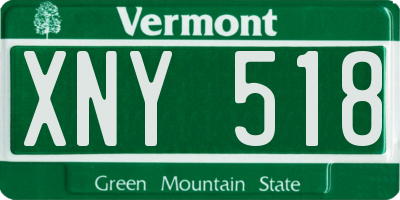 VT license plate XNY518