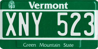 VT license plate XNY523