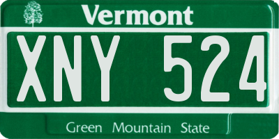 VT license plate XNY524