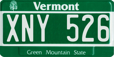 VT license plate XNY526