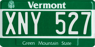 VT license plate XNY527