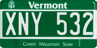 VT license plate XNY532