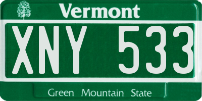 VT license plate XNY533