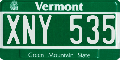 VT license plate XNY535