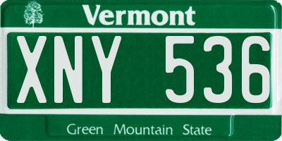 VT license plate XNY536