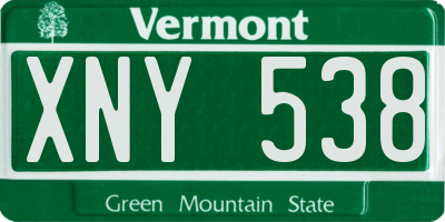 VT license plate XNY538