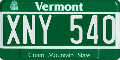 VT license plate XNY540