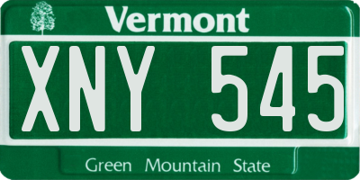 VT license plate XNY545