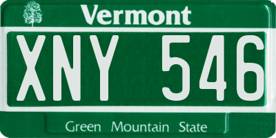 VT license plate XNY546