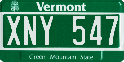 VT license plate XNY547