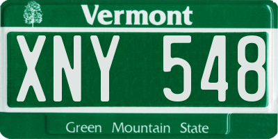 VT license plate XNY548