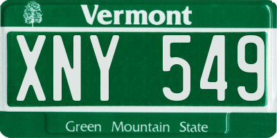 VT license plate XNY549