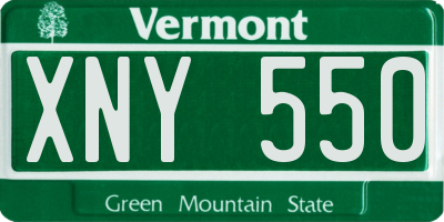 VT license plate XNY550
