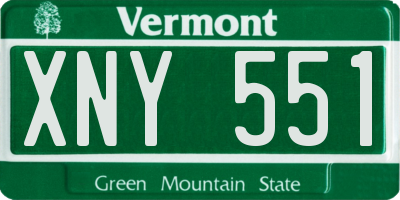 VT license plate XNY551