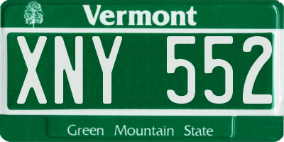 VT license plate XNY552