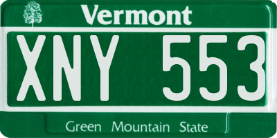 VT license plate XNY553