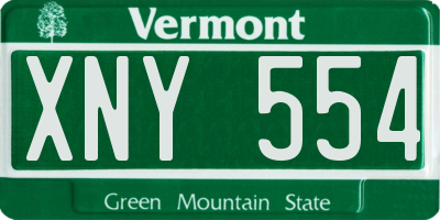 VT license plate XNY554