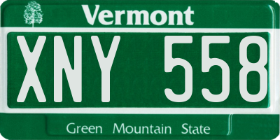 VT license plate XNY558
