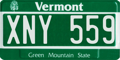 VT license plate XNY559