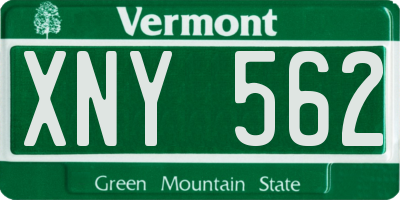 VT license plate XNY562