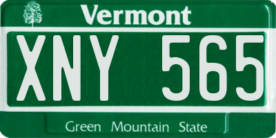 VT license plate XNY565