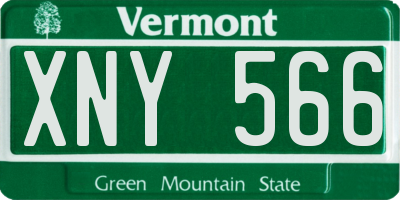 VT license plate XNY566