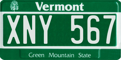 VT license plate XNY567