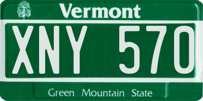 VT license plate XNY570