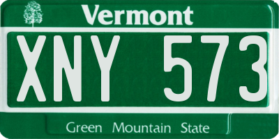 VT license plate XNY573