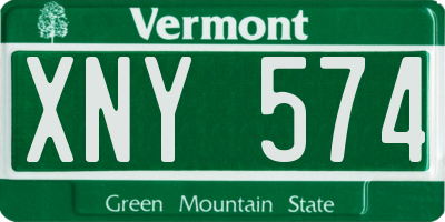 VT license plate XNY574