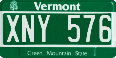 VT license plate XNY576
